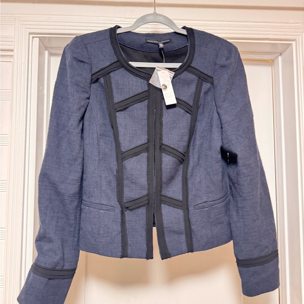 White House Black Market Blue & Black Blazer
